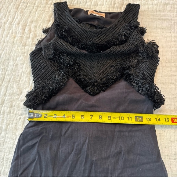 Vintage Mara Hoffman Mini Dress Women's 2 Black Fringe Open Back Revolve - Picture 10 of 12